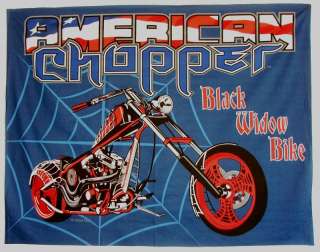 AMERICAN CHOPPER BLACK WIDOW BIKE PANEL 35X44 FABRIC  