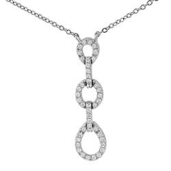 Sterling Silver Cubic Zirconia Dangling Necklace  
