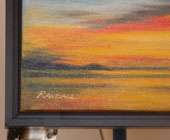 Original Oil Painting,Santa Barbara, CA Sunset Framed  