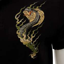 Ed Hardy Mens Snake Black Polo Shirt  