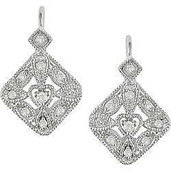 10k White Gold 1/6ct TDW Diamond Earrings  