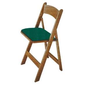  Kestell Fruitwood Oak Folding Chair with Dark Green Fabric 