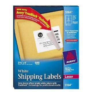 Avery Shipping Labels for Laser Printers with TrueBlock Technology, 3 