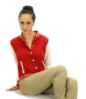 Womens Varsity Letterman Jacket Red/ White  