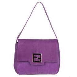 Fendi Purple Leather Shoulder Bag  