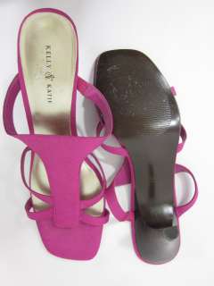 You are bidding on a pair of KELLY AND KATE Fuchsia Sandals Heels 