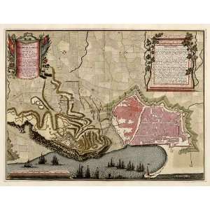  Antique Map of Barcelona, Spain (c1706) by Anna Beeck 