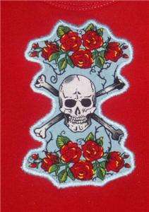 New Hip Punk Gothic Skulls Roses baby onesie shirt girl  