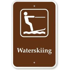  Waterskiing(with Graphic) Aluminum Sign, 18 x 12 Office 