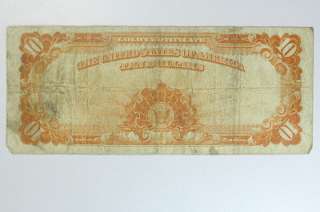 1907 Ten Dollar $10 Bill US Gold Certificate F 1169a Gold Seal  