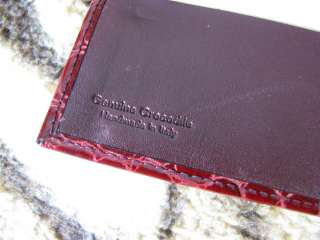   Genuine Crocodile Burgundy Bi Fold Wallet, Hand Made in Italy  