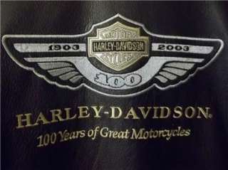 Harley Davidson Leather Jacket 100th Anniversary Medium, runs Large 
