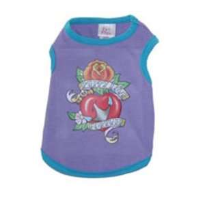 Puppy Love Forever Tattoo Style Purple Dog Tank Top Shirt at THE REGAL 