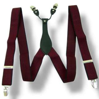 Mens Adjustable Clip on Leather suspenders braces BD171  
