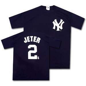  New York Yankees Derek Jeter Player Name & Number Blue 