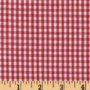  Woven 1/8 Gingham Red Fabric By The Yard