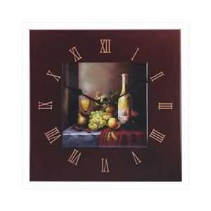  Wine And Fruit Tile Wall Clock