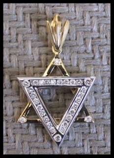NEW LARGE DIAMOND STAR OF DAVID PENDANT  