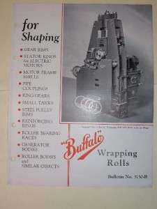 Vtg Buffalo Forge Co Catalog~Wrapping Rolls~Shaping  
