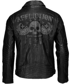 Affliction Black Premium CHANGING LANE Mens Jacket   Motorcycle 