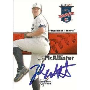 Zach McAllister Signed 2008 Projections Card Yankees