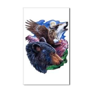    Sticker (Rectangle) Bear Bald Eagle and Wolf 