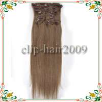 208 pcs Remy Clip in Human Hair Extensions#12,100g New  