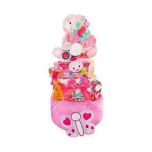    Butterfly Kisses 3 Tier Diaper Cake by Baby Gift Basket Baby