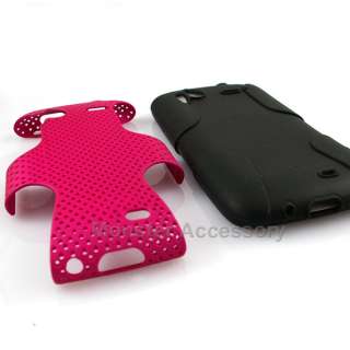 Pink Dual Flex Hard Case Gel Cover For HTC Sensation 4G T Mobile 