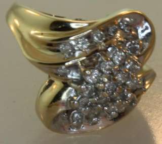 10k yellow gold .50ct diamond cluster ring vintage 4.9g  