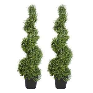   TWO 4 Pre potted Rosemary Artificial Topiary Trees.