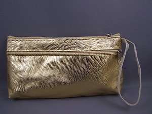 Gold snake print faux leather wristlet coin purse NEW  