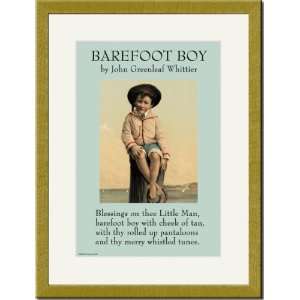    Gold Framed/Matted Print 17x23, Barefoot Boy