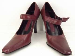 Womens shoes dark red leather dress BCBG Paris 9 M mary jane heels 