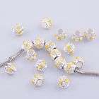 2pcs Yellow Faceted Enamel Crystal Charm Beads Findings  