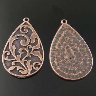 Atq copper look waterdrop jewelry charm pendants 12pcs  