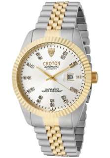 Croton Watch CN307352TTSL Mens Stainless Steel Diamond Markers  