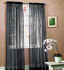 Solid Black Voile Sheer Window Scarf Curtain 60x216