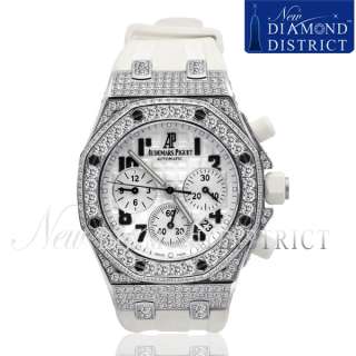   RUBBER CHRONOGRAPH WATCH WITH CUSTOM 9.50CT TOTAL PAVE SET DIAMONDS