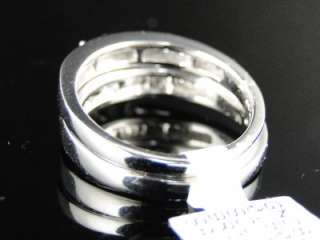   WHITE GOLD PRINCESS CUT DIAMOND BRIDAL ENGAGEMENT RING SET  