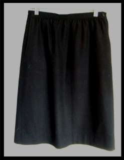 100% Wool Skirt Womens SZ 6 Petite Black linned  