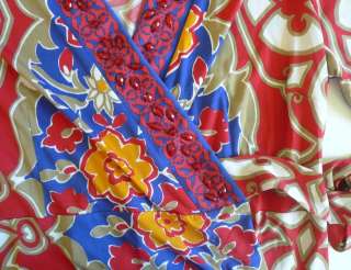 Hale Bob Floral Jersey Wrap Dress M 8 10 UK 12 14 NWT Red Fuchsia Blue 