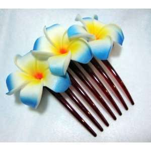  Blue Plumeria Comb Beauty