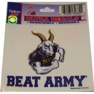  US Navy Collegiate Mascot 3x4 inch BEAT ARMY Ultra Decal 
