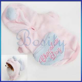 Puppy Pet Doggy Dog Fluffy Hooded Coat Warm Winter Jumpsuit Soft Xmas 