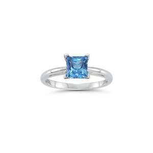  1.89 Cts Swiss Blue Topaz Solitaire Ring in 18K White Gold 