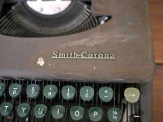 Vintage 40s Smith Corona Skyriter Portable Metal Manual Typewriter w 