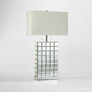  Cyan Design 04119 1 White Lighting 32 Mirrored Tile Table 