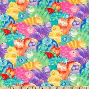  45 Wide Rainbow Cats Multi Fabric By The Yard Arts 