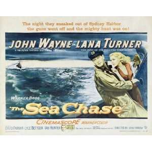 The Sea Chase Poster Half Sheet 22x28 John Wayne Lana Turner David 